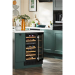 CDA 46 Bottle Capacity Single Zone 60cm Freestanding Under Counter Wine Cooler - Black Glass