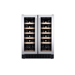 CDA 40 Bottle Freestanding Under Counter Wine Cooler Dual Zone 60cm Wide 82cm Tall - Stainless Steel