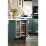 CDA 40 Bottle Freestanding Under Counter Wine Cooler Dual Zone 60cm Wide 82cm Tall - Stainless Steel