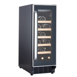 electriQ 18 Bottle Capacity 30cm Freestanding Under Counter Wine Cooler - Stainless Steel