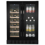 electriQ Dual Zone Wine and Drinks Cooler - Black Glass