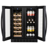 electriQ Dual Zone Wine and Drinks Cooler - Black Glass