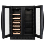 electriQ Dual Zone Wine and Drinks Cooler - Black Glass