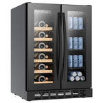 electriQ Dual Zone Wine and Drinks Cooler - Black Glass