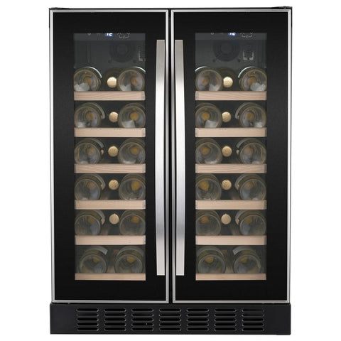 electriQ 34 Bottle Capacity Dual Zone Wine Cooler - Stainless Steel