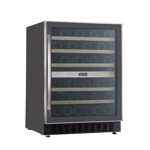 electriQ 46 Bottle Capacity Full Range Dual Zone Wine Cooler - Black