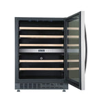 electriQ 46 Bottle Capacity Full Range Dual Zone Wine Cooler - Black