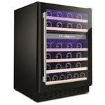Amica 46 Bottle Freestanding Under Counter Wine Cooler Dual Zone 60cm Wide 82cm Tall - Black AWC600BL