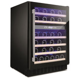 Amica 46 Bottle Freestanding Under Counter Wine Cooler Dual Zone 60cm Wide 82cm Tall - Black AWC600BL