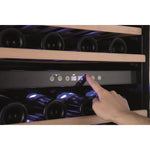 Amica 46 Bottle Freestanding Under Counter Wine Cooler Dual Zone 60cm Wide 82cm Tall - Black AWC600BL