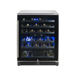 electriQ 51 Bottle Freestanding Under Counter Wine Cooler Full Dual Zone 60cm Wide 82cm Tall - Stainless Steel