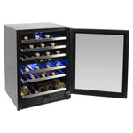 electriQ 51 Bottle Freestanding Under Counter Wine Cooler Full Dual Zone 60cm Wide 82cm Tall - Stainless Steel