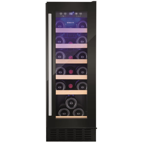Amica 19 Bottle Freestanding Under Counter Wine Cooler Single Zone 30cm Wide 82cm Tall - Black AWC300BL