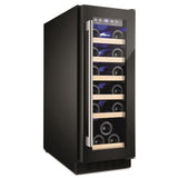 Amica 19 Bottle Freestanding Under Counter Wine Cooler Single Zone 30cm Wide 82cm Tall - Black AWC300BL