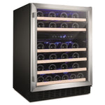 Amica 46 Bottle Freestanding Under Counter Wine Cooler Dual Zone 60cm Wide 82cm Tall - Stainless Steel AWC600SS