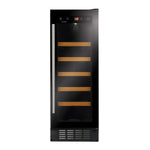 CDA 20 Bottle Freestanding Under Counter Wine Cooler Single Zone 30cm Wide 82cm Tall - Black FWC304BL