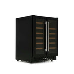 CDA FWC624BL 40 Bottle Freestanding Under Counter Wine Cooler Dual Zone 60cm Wide 82cm Tall - Black FWC624BL