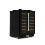 CDA FWC624BL 40 Bottle Freestanding Under Counter Wine Cooler Dual Zone 60cm Wide 82cm Tall - Black FWC624BL