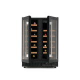 CDA FWC624BL 40 Bottle Freestanding Under Counter Wine Cooler Dual Zone 60cm Wide 82cm Tall - Black FWC624BL
