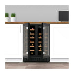 CDA FWC624BL 40 Bottle Freestanding Under Counter Wine Cooler Dual Zone 60cm Wide 82cm Tall - Black FWC624BL
