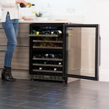 Husky 44 Bottle Signature Dual Zone Wine Cooler – Stainless Steel