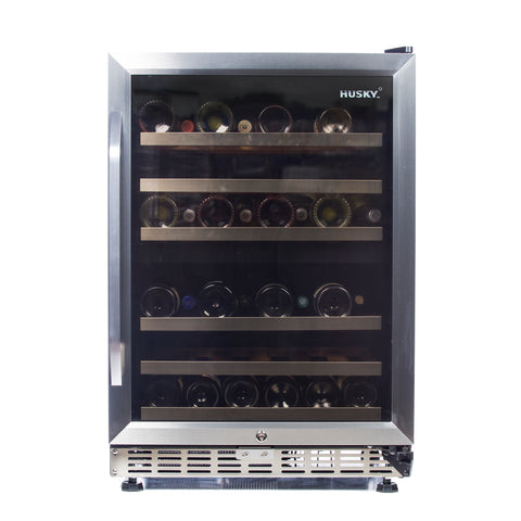 Husky 44 Bottle Signature Dual Zone Wine Cooler – Stainless Steel