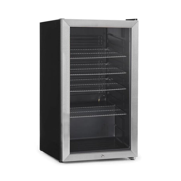 Electriq 128 can capacity drinks fridge black with glass hot sale front