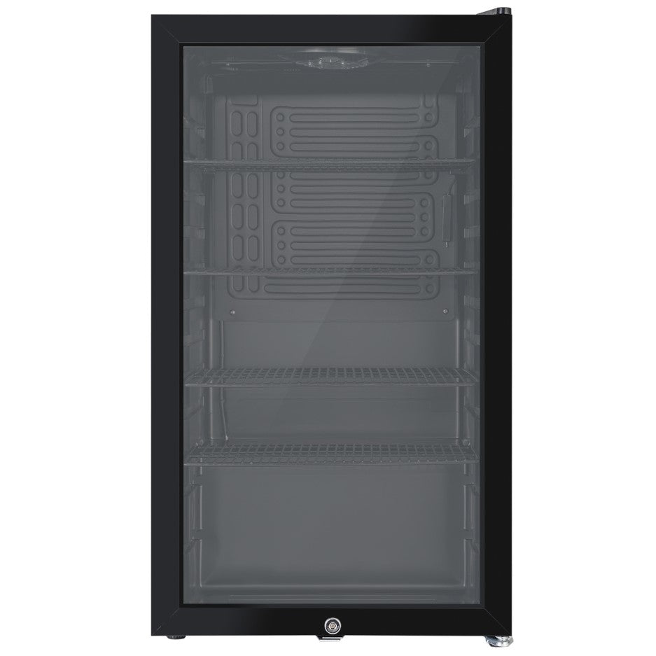 Electriq 128 can capacity drinks fridge clearance black with glass front